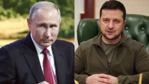 Vladimir Putin and Volodymyr Zelensky